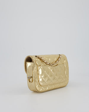 Chanel Hollywood Boulevard Metallic Mirror Mini Flap Bag in Gold Mirror Metallic Calfskin with Gold Hardware and Star Coin Purse