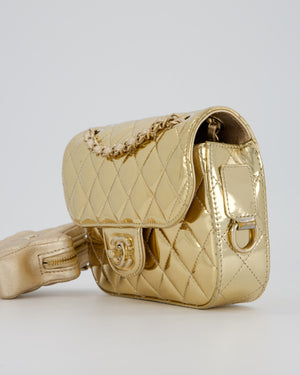 Chanel Hollywood Boulevard Metallic Mirror Mini Flap Bag in Gold Mirror Metallic Calfskin with Gold Hardware and Star Coin Purse