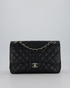 Chanel Jumbo Classic Double Flap Bag in Black Caviar Leather with Silver Hardware RRP £9,540