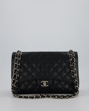 Chanel Jumbo Classic Double Flap Bag in Black Caviar Leather with Silver Hardware RRP £9,540