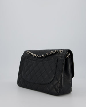 Chanel Jumbo Classic Double Flap Bag in Black Caviar Leather with Silver Hardware RRP £9,540
