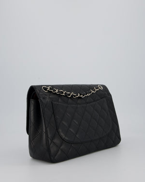 Chanel Jumbo Classic Double Flap Bag in Black Caviar Leather with Silver Hardware RRP £9,540