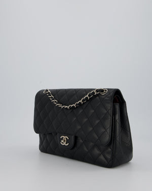 Chanel Jumbo Classic Double Flap Bag in Black Caviar Leather with Silver Hardware RRP £9,540