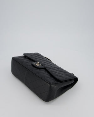 Chanel Jumbo Classic Double Flap Bag in Black Caviar Leather with Silver Hardware RRP £9,540