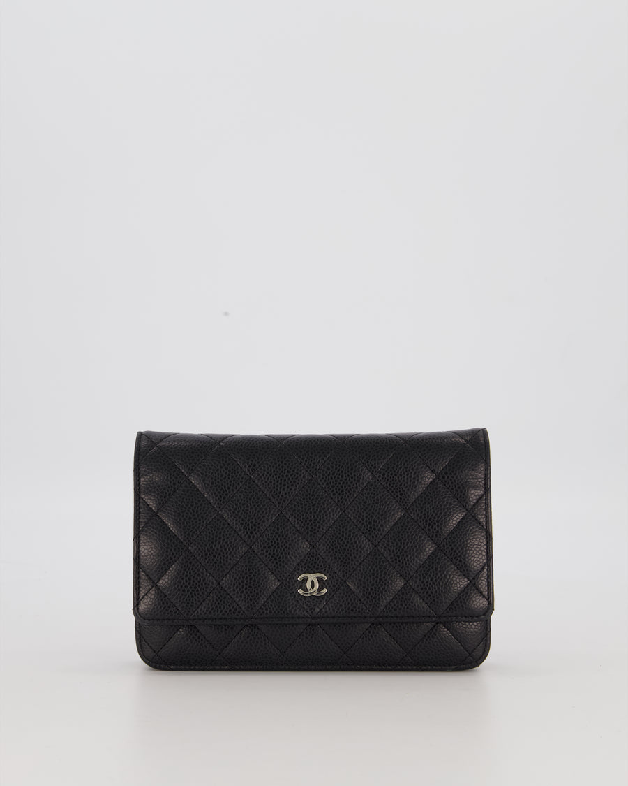 Chanel Wallet on Chain Bag in Black Caviar Leather with Silver Hardware