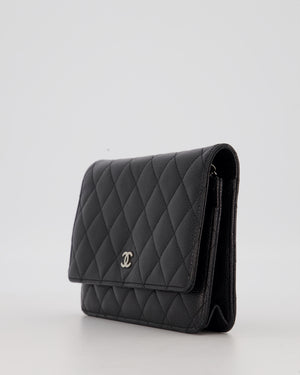 Chanel Wallet on Chain Bag in Black Caviar Leather with Silver Hardware