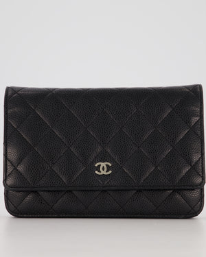 Chanel Wallet on Chain Bag in Black Caviar Leather with Silver Hardware