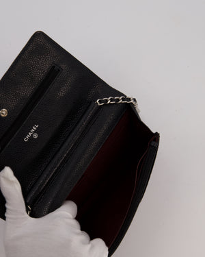 Chanel Wallet on Chain Bag in Black Caviar Leather with Silver Hardware