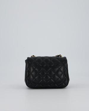 Chanel Mini Square Flap Bag In Black Caviar Leather With Gold Hardware