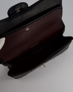 Chanel Black Jumbo Classic Double Flap Bag in Lambskin Leather with Silver Hardware