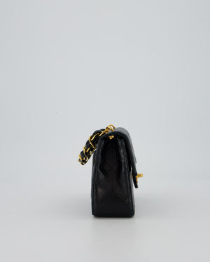 Chanel Black Mini Square Top Handle Bag in Lambskin Leather with 24K Gold Hardware