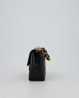 Chanel Black Mini Square Top Handle Bag in Lambskin Leather with 24K Gold Hardware