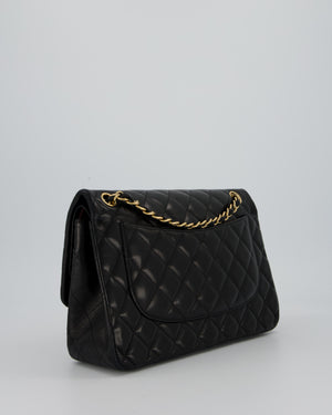 Chanel Black Jumbo Classic Double Flap Bag in Lambskin Leather with Gold Hardware