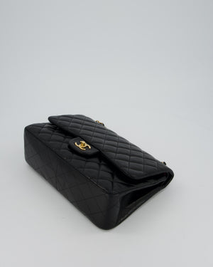 Chanel Black Jumbo Classic Double Flap Bag in Lambskin Leather with Gold Hardware