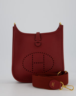 Hermès Evelyne III 23 Bag in Rouge H Taurillon Clemence Leather with Gold Hardware