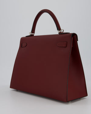 Hermès Kelly 32 Sellier Bag in Rouge H Swift Leather with Palladium Hardware
