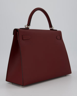 Hermès Kelly 32 Sellier Bag in Rouge H Swift Leather with Palladium Hardware