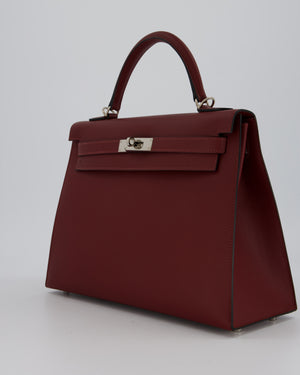 Hermès Kelly 32 Sellier Bag in Rouge H Swift Leather with Palladium Hardware