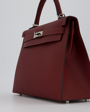 Hermès Kelly 32 Sellier Bag in Rouge H Swift Leather with Palladium Hardware