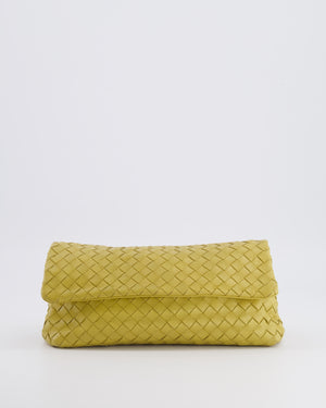 Bottega Veneta Intrecciato Clutch Bag in Mustard Yellow Woven Leather