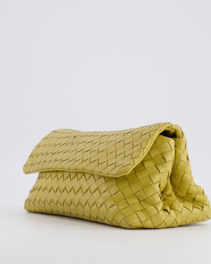 Bottega Veneta Intrecciato Clutch Bag in Mustard Yellow Woven Leather