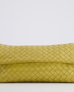 Bottega Veneta Intrecciato Clutch Bag in Mustard Yellow Woven Leather