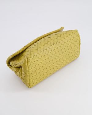 Bottega Veneta Intrecciato Clutch Bag in Mustard Yellow Woven Leather