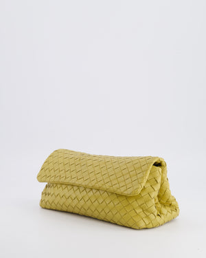 Bottega Veneta Intrecciato Clutch Bag in Mustard Yellow Woven Leather