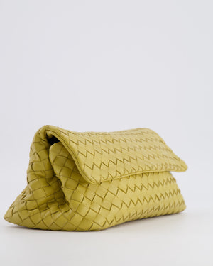 Bottega Veneta Intrecciato Clutch Bag in Mustard Yellow Woven Leather