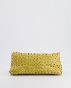 Bottega Veneta Intrecciato Clutch Bag in Mustard Yellow Woven Leather
