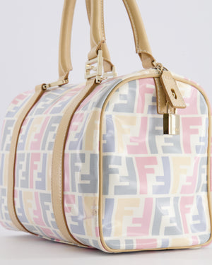 Fendi Monogram Forever Bauletto Bag in Pastel Multi-Colour Leather