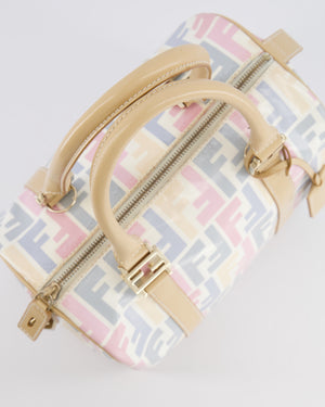 Fendi Monogram Forever Bauletto Bag in Pastel Multi-Colour Leather