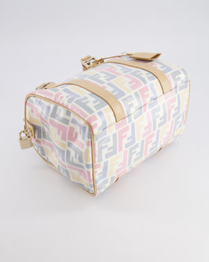 Fendi Monogram Forever Bauletto Bag in Pastel Multi-Colour Leather