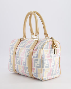 Fendi Monogram Forever Bauletto Bag in Pastel Multi-Colour Leather