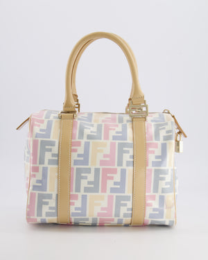 Fendi Monogram Forever Bauletto Bag in Pastel Multi-Colour Leather