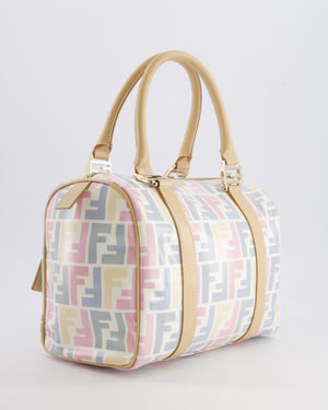 Fendi Monogram Forever Bauletto Bag in Pastel Multi-Colour Leather