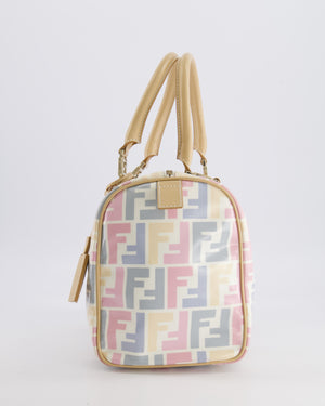 Fendi Monogram Forever Bauletto Bag in Pastel Multi-Colour Leather