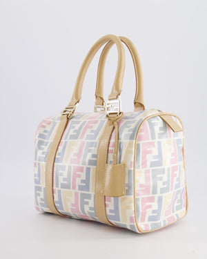 Fendi Monogram Forever Bauletto Bag in Pastel Multi-Colour Leather