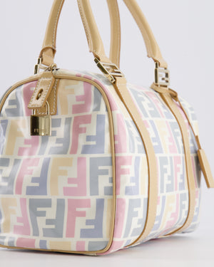Fendi Monogram Forever Bauletto Bag in Pastel Multi-Colour Leather
