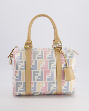 Fendi Monogram Forever Bauletto Bag in Pastel Multi-Colour Leather