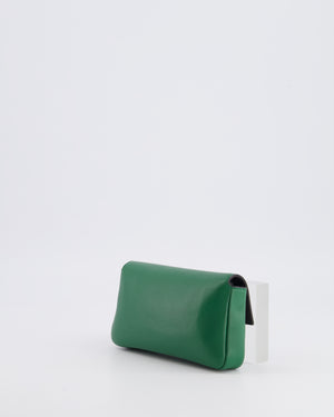 Fendi Micro Baguette Bag in Forest Green Lambskin Leather with Silver Hardware