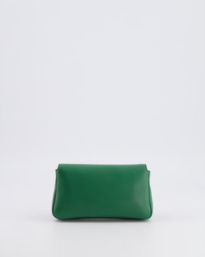 Fendi Micro Baguette Bag in Forest Green Lambskin Leather with Silver Hardware
