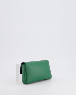 Fendi Micro Baguette Bag in Forest Green Lambskin Leather with Silver Hardware