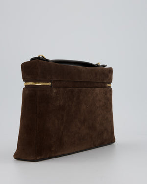 Chanel Dark Brown Métiers D'Art 2026 Large Vanity Case Chain Bag in Suede with Gold Hardware