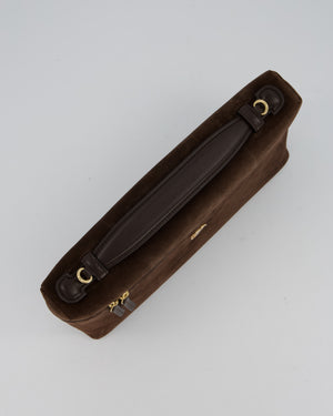 Chanel Dark Brown Métiers D'Art 2026 Large Vanity Case Chain Bag in Suede with Gold Hardware