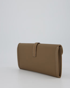 Hermès Jige Elan 29cm Clutch Bag in Etoupe Swift Leather