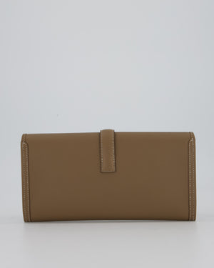 Hermès Jige Elan 29cm Clutch Bag in Etoupe Swift Leather