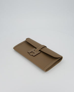 Hermès Jige Elan 29cm Clutch Bag in Etoupe Swift Leather