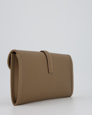 Hermès Jige Elan 29cm Clutch Bag in Etoupe Swift Leather
