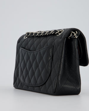 Chanel Black Small Classic Double Flap Bag in Caviar Leather with Silver Hardware